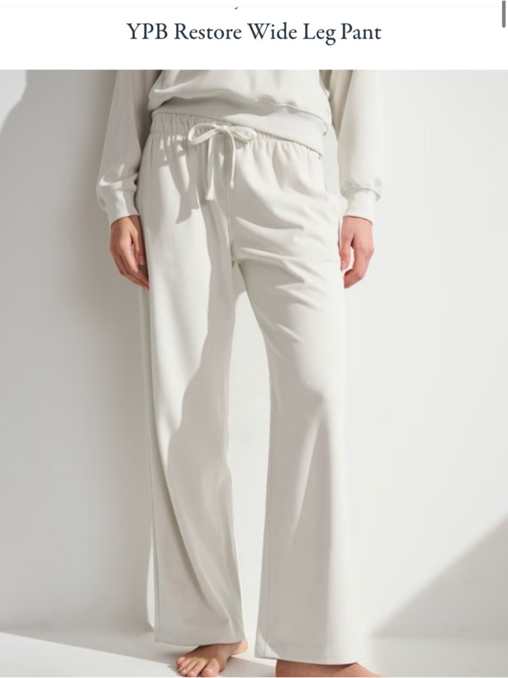 Abercrombie YPB Restore Wide-Leg Pant in Soft Cream
